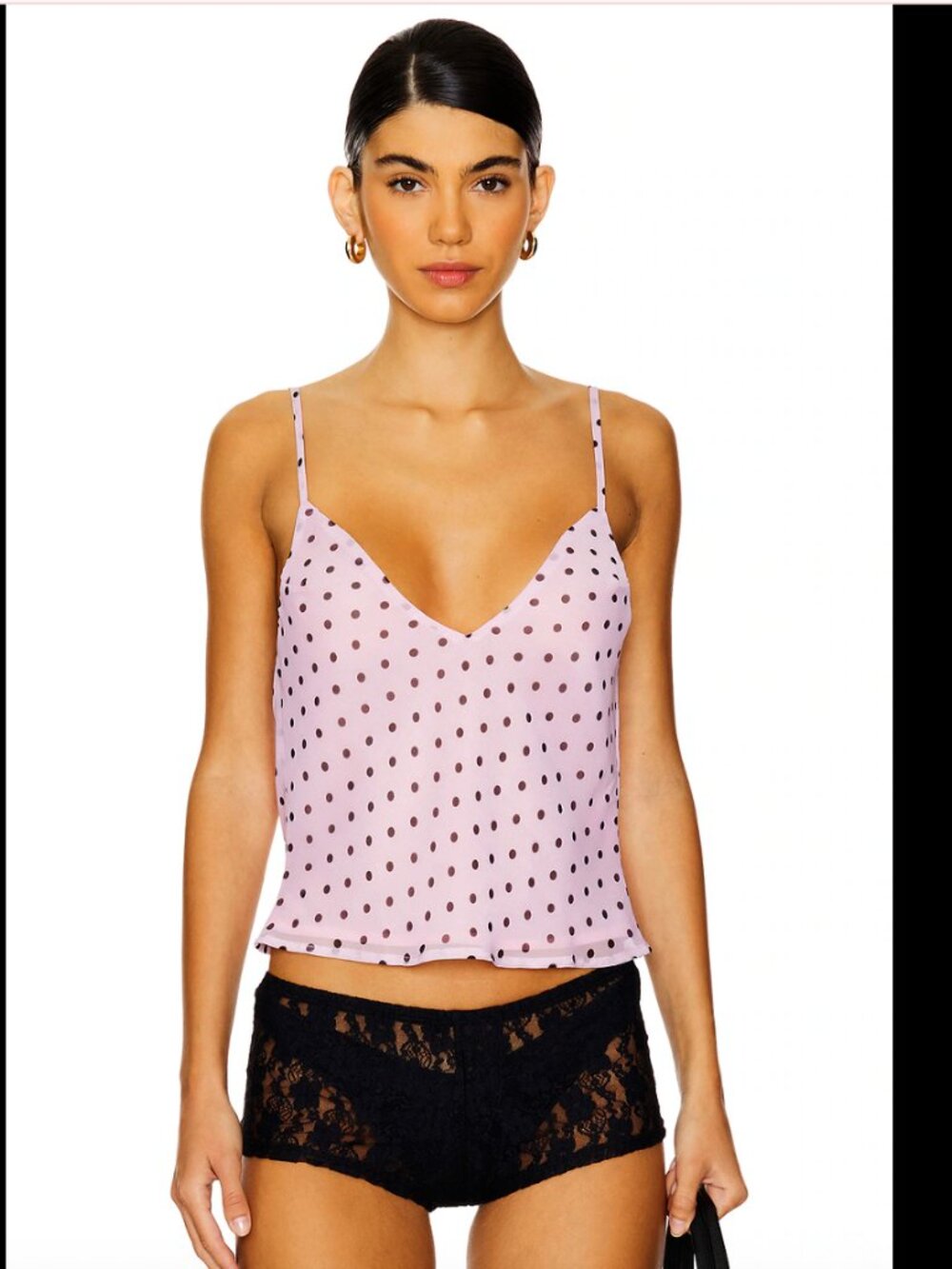 Bella Venice Pink Polka Dot V-Neck Cami Top
